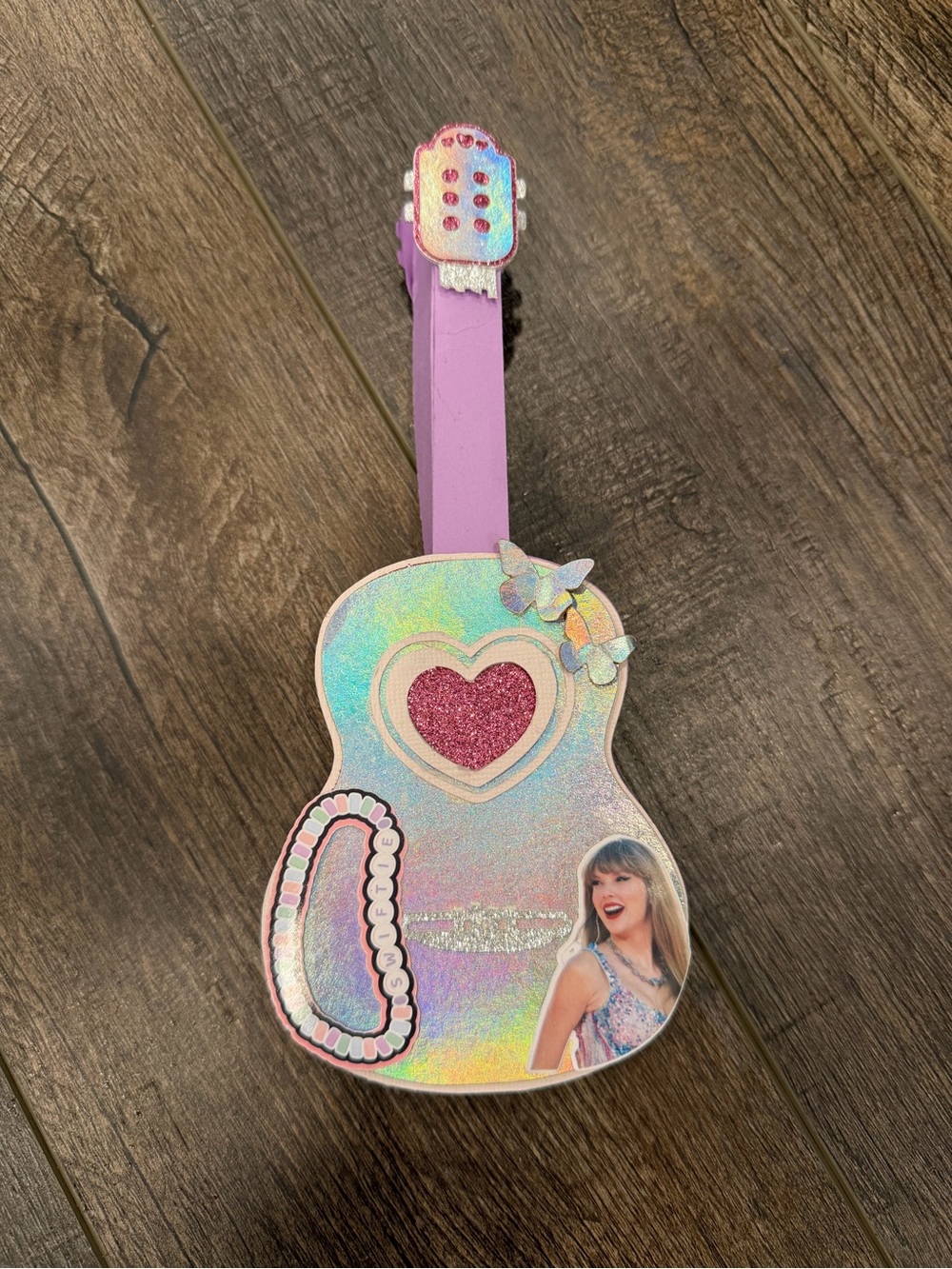Taylor Swift Guitar Shaped Cardstock Decoration Holographic Swiftie Decor